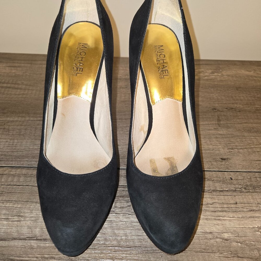 MICHAEL Michael Kors | Black Suede Sky-High Platform Pumps